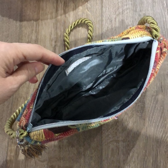 Vintage CREATED ENDEAVORS by BARBARA MILLER Fabric Beaded Shoulder Bag - Picture 5 of 11